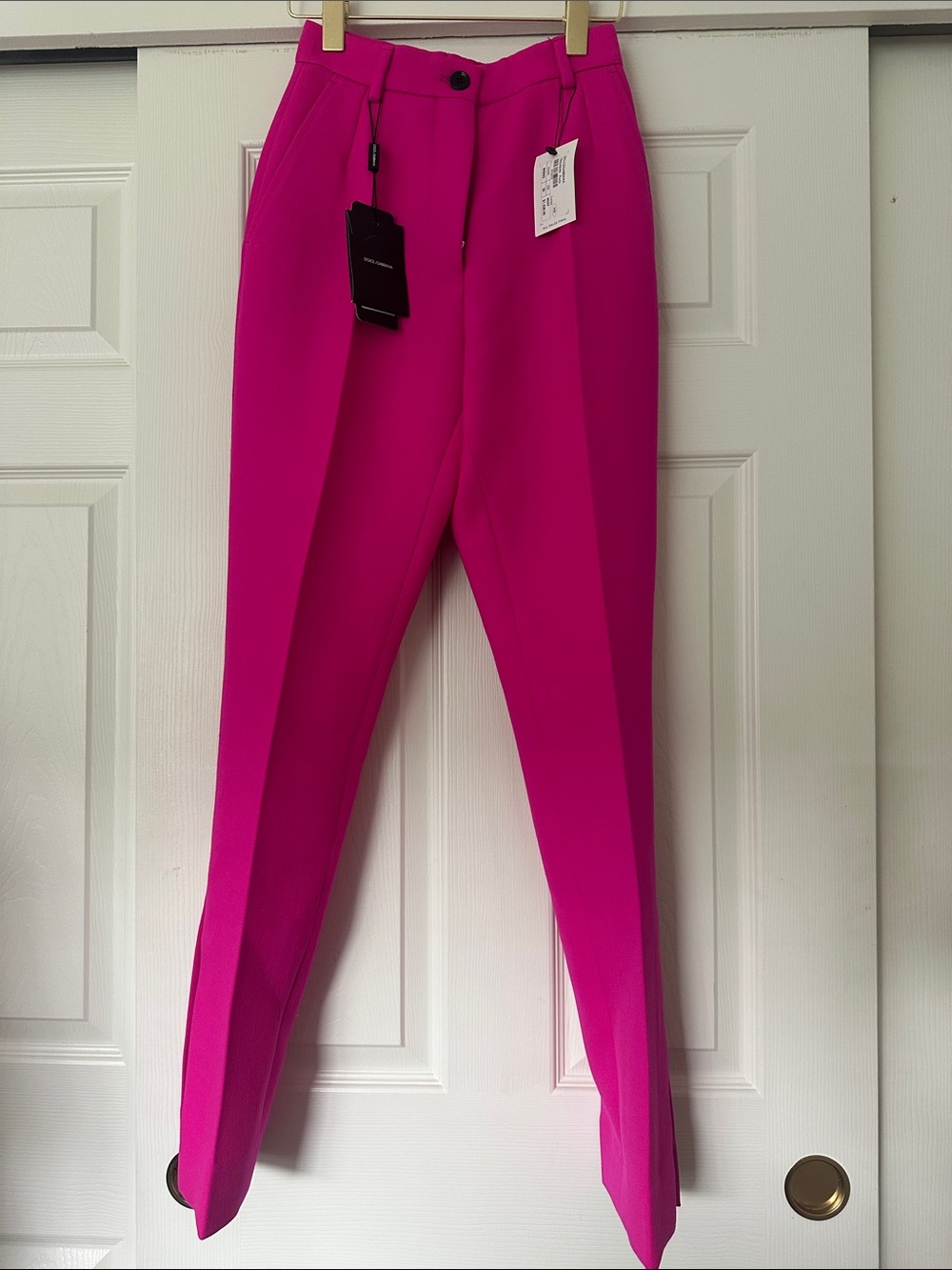 Dolce & Gabbana Hot Pink High-Waist Trousers